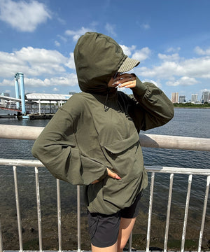 カーキ　モデル：155cm　F着用 