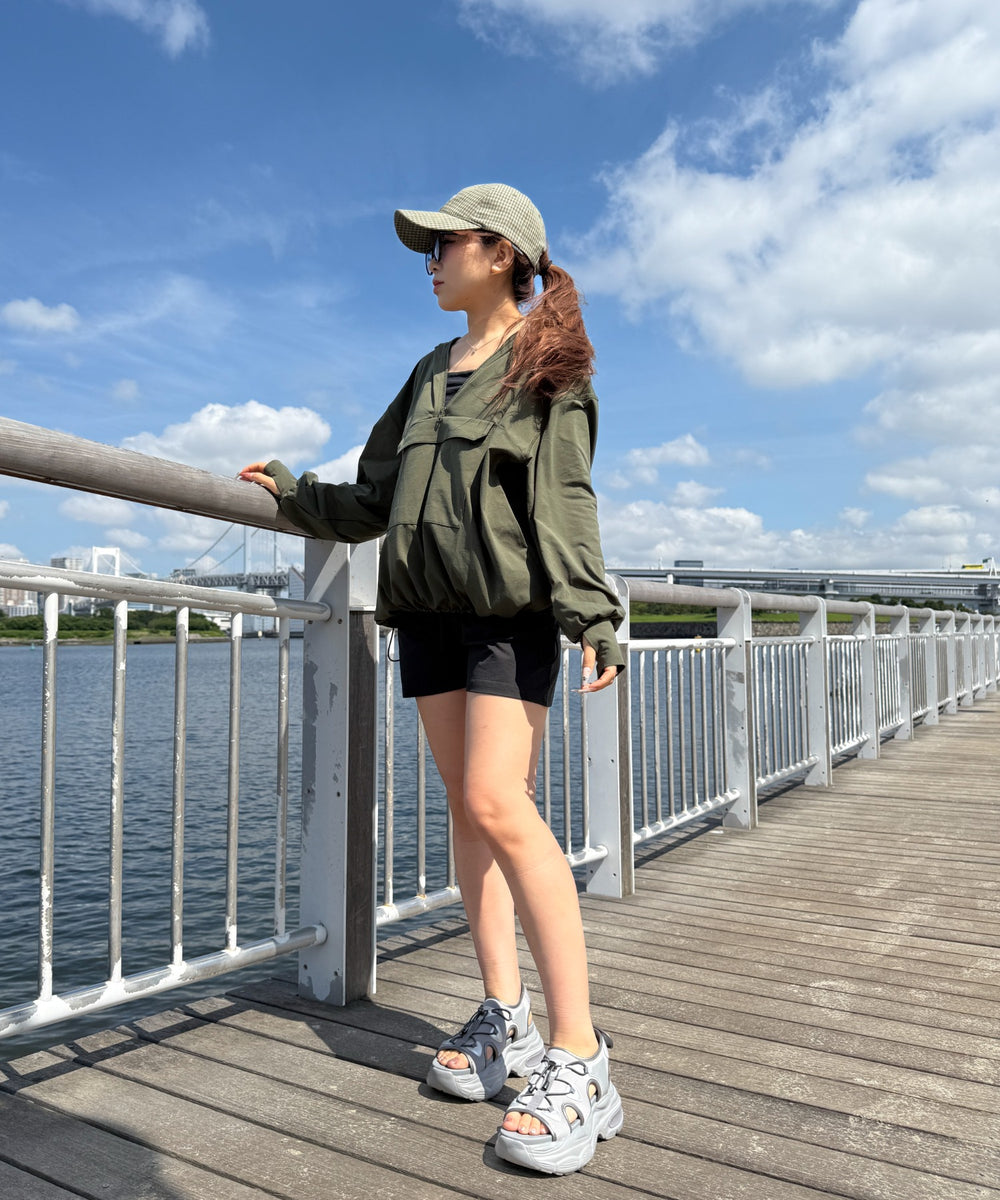 カーキ　モデル：155cm　F着用 