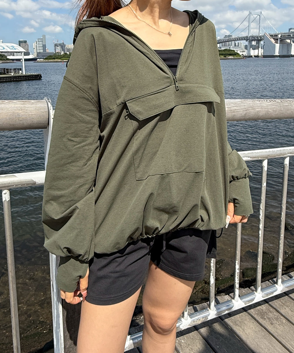 カーキ　モデル：155cm　F着用 