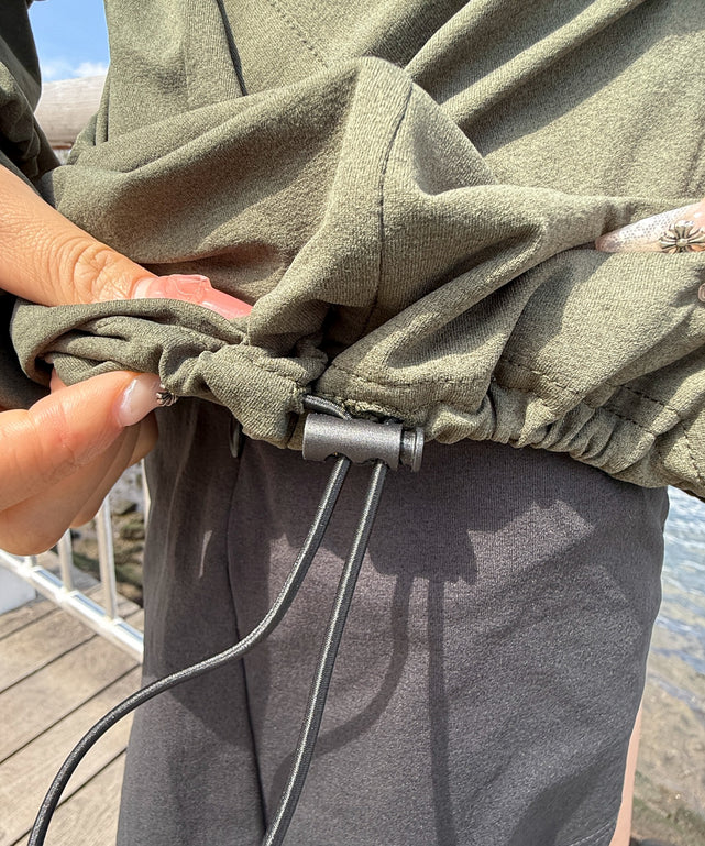 ハーフジップアノラックパーカー