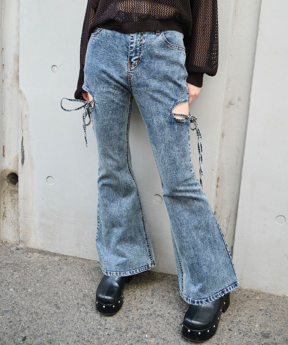 デニム中濃加工 モデル：159cm M着用