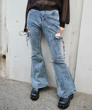 デニム中濃加工 モデル：159cm M着用