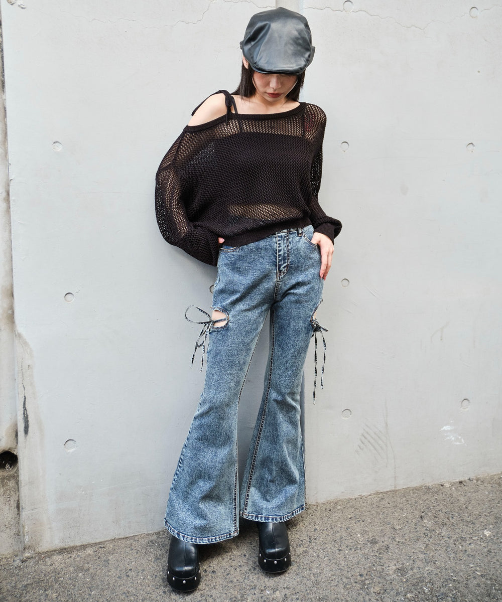 デニム中濃加工 モデル：159cm M着用