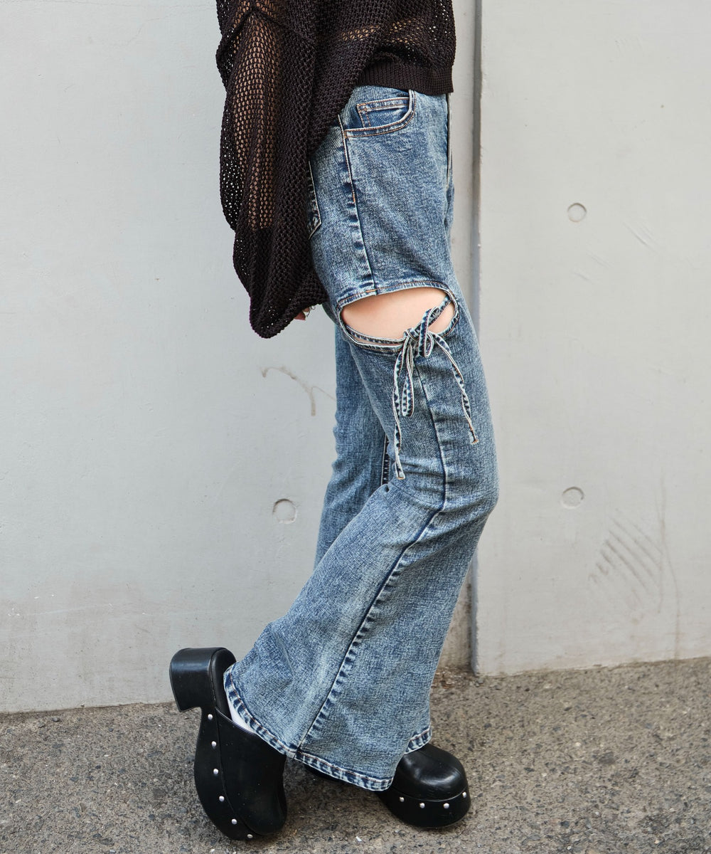 デニム中濃加工 モデル：159cm M着用