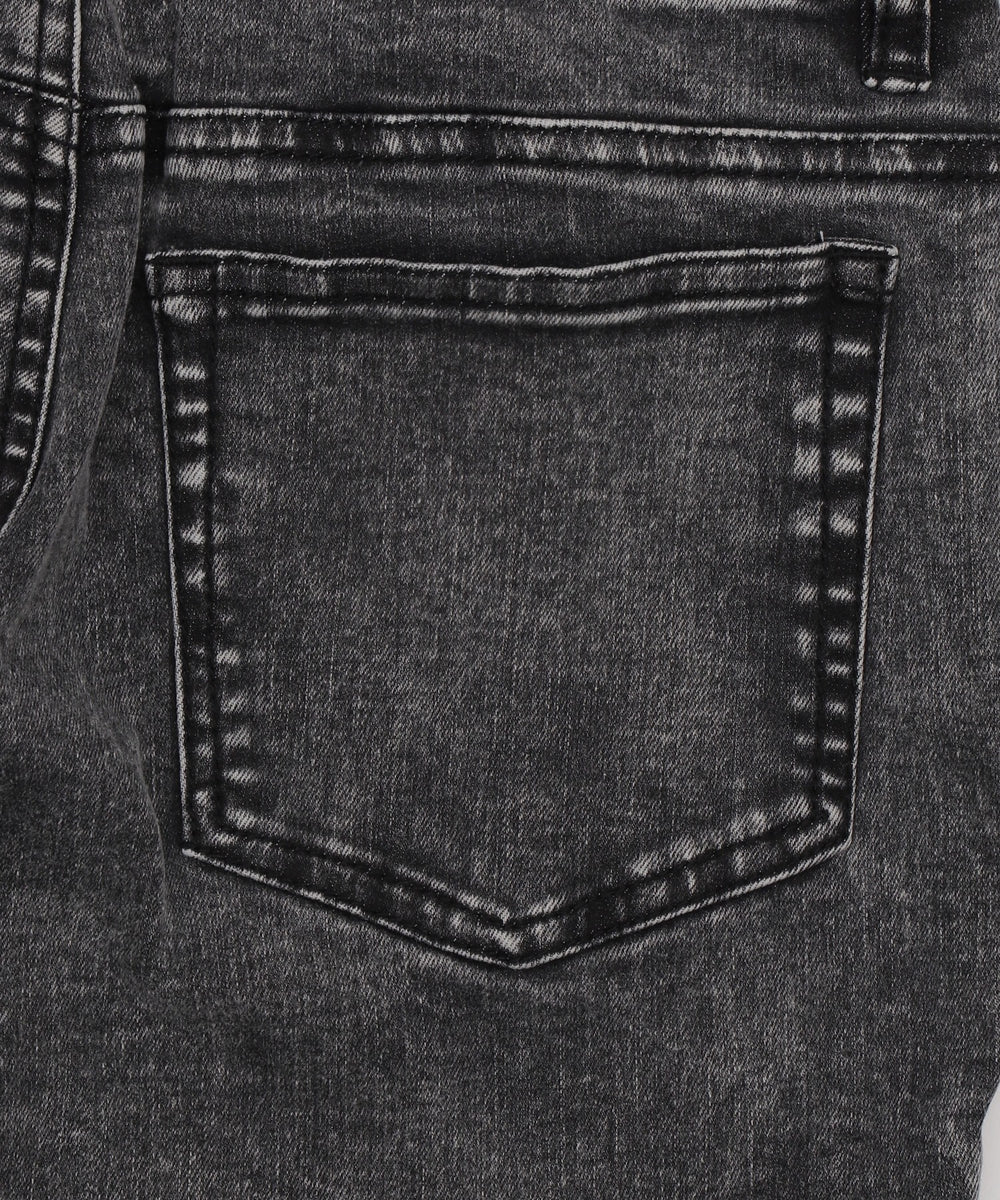 カットアウトリボンストレッチデニムフレアパンツ