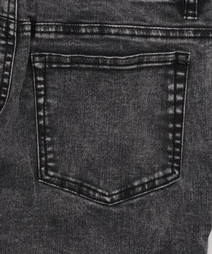 カットアウトリボンストレッチデニムフレアパンツ