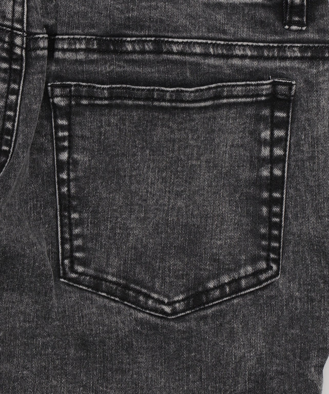 カットアウトリボンストレッチデニムフレアパンツ