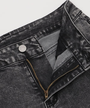 カットアウトリボンストレッチデニムフレアパンツ