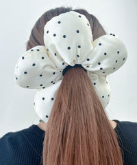 Lドットパテッドフラワーシュシュ