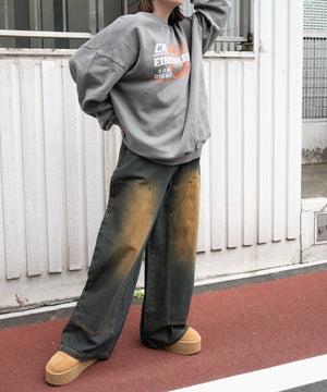 デニム濃加工 モデル：155cm M着用