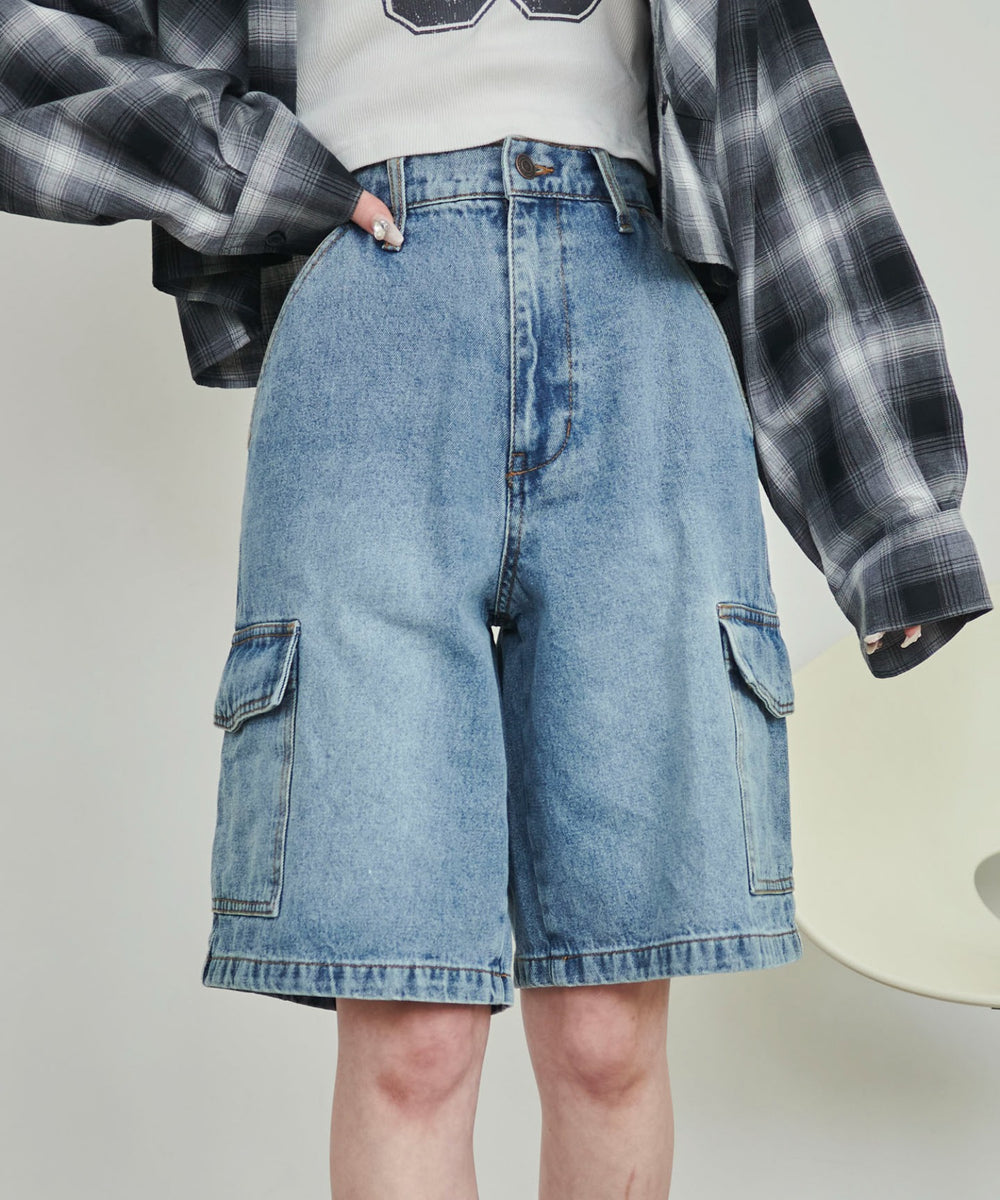 デニム淡　モデル:155cm M着用