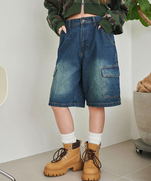 デニム中濃　モデル:155cm M着用