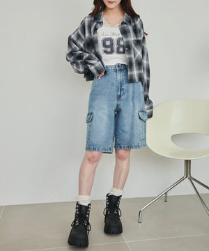 デニム淡　モデル:160cm M着用