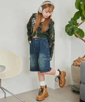 デニム中濃　モデル:155cm M着用