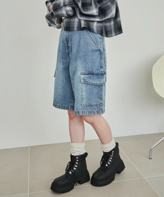 デニム淡　モデル:160cm M着用