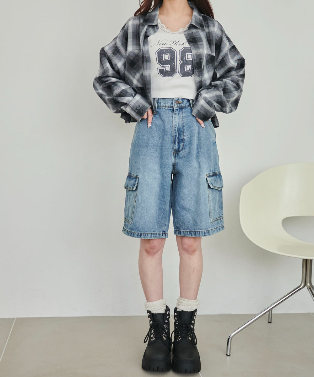 デニム淡　モデル:160cm M着用