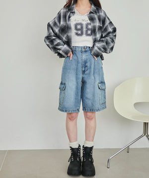 デニム淡　モデル:160cm M着用