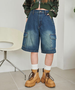 デニム中濃　モデル:155cm M着用