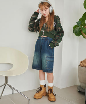 デニム中濃　モデル:155cm M着用