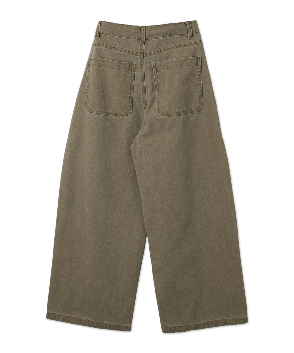 ヴィンテージウォッシュダックダブルニーバギーパンツ