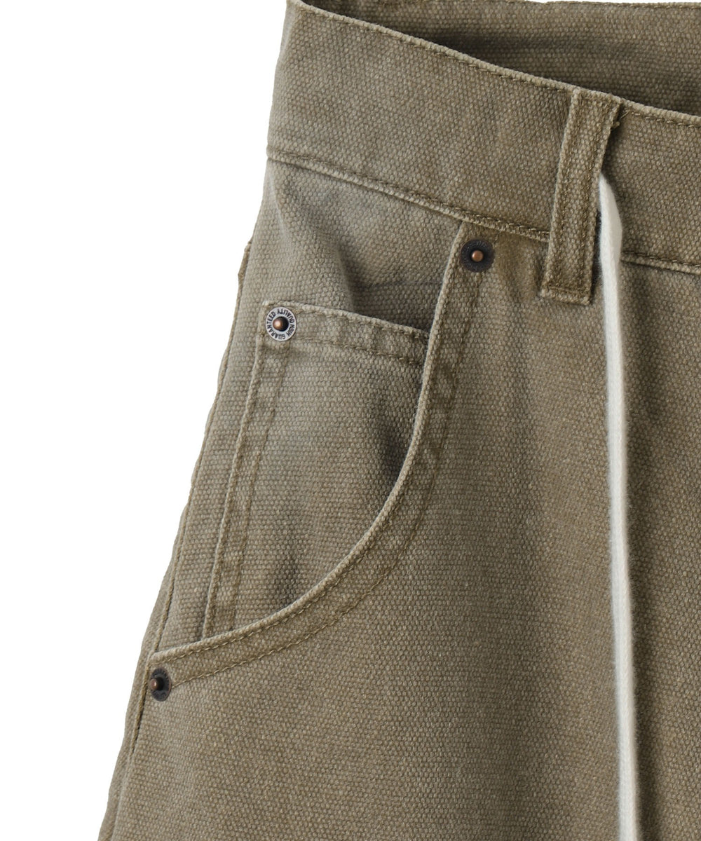 ヴィンテージウォッシュダックダブルニーバギーパンツ