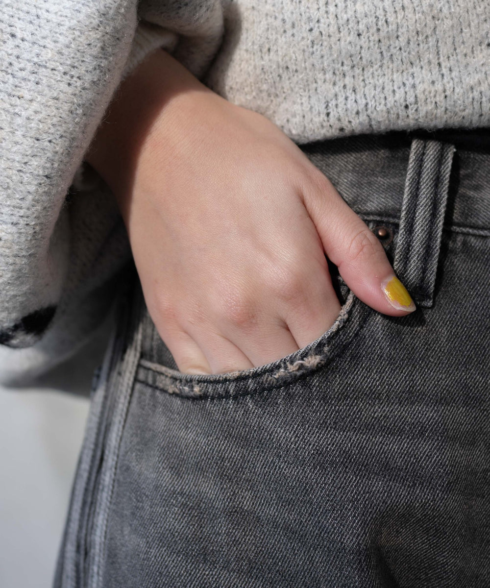 サイドラインワイドデニムパンツ