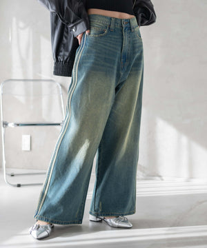 デニム中濃加工 モデル：161cm M着用