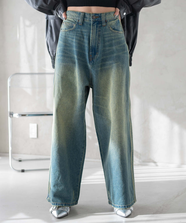 デニム中濃加工 モデル：161cm M着用