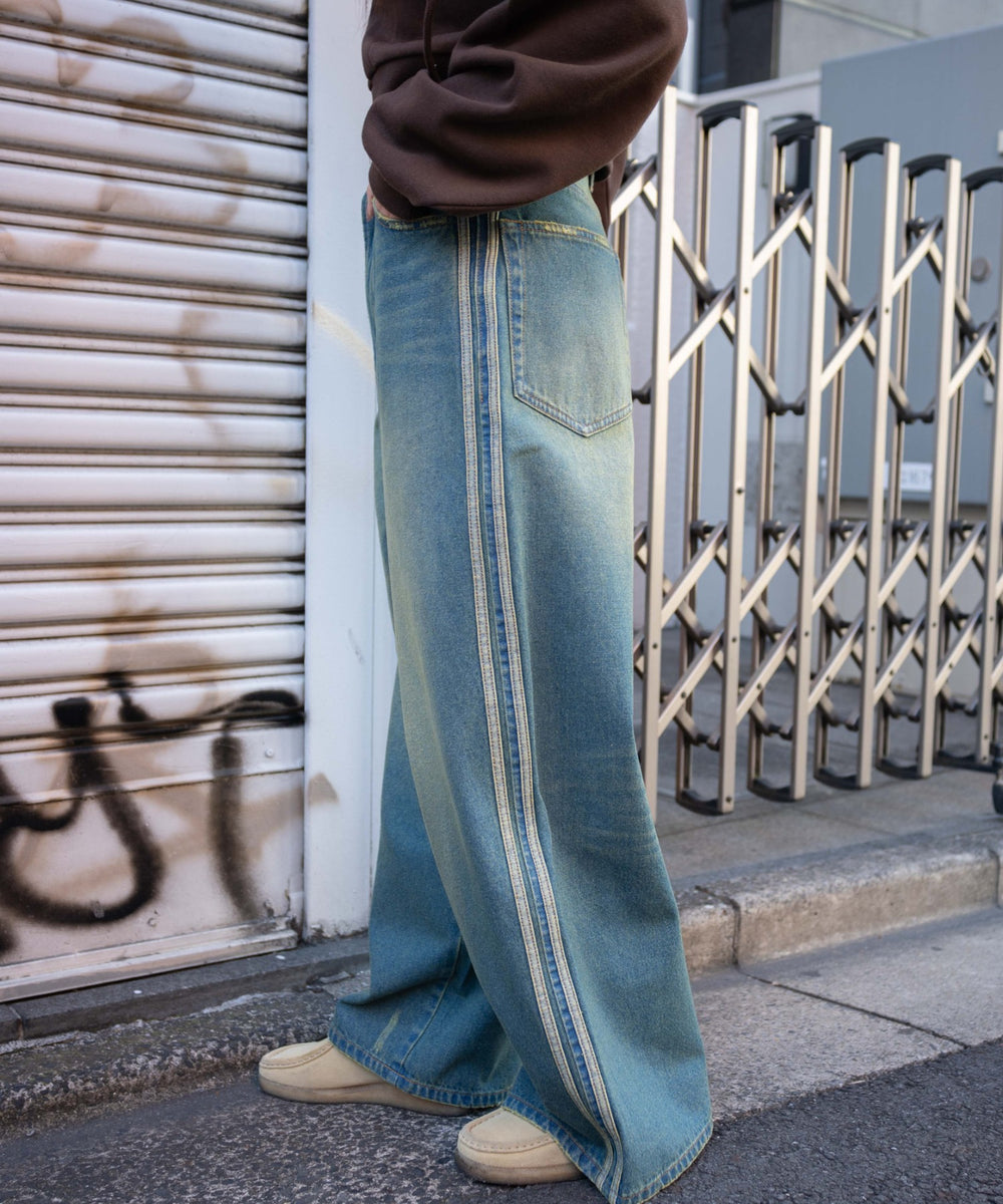 デニム中濃加工　モデル:155cm M着用