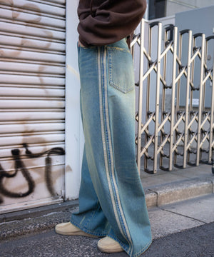 デニム中濃加工　モデル:155cm M着用