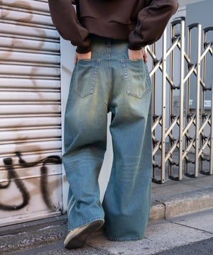 デニム中濃加工　モデル:155cm M着用