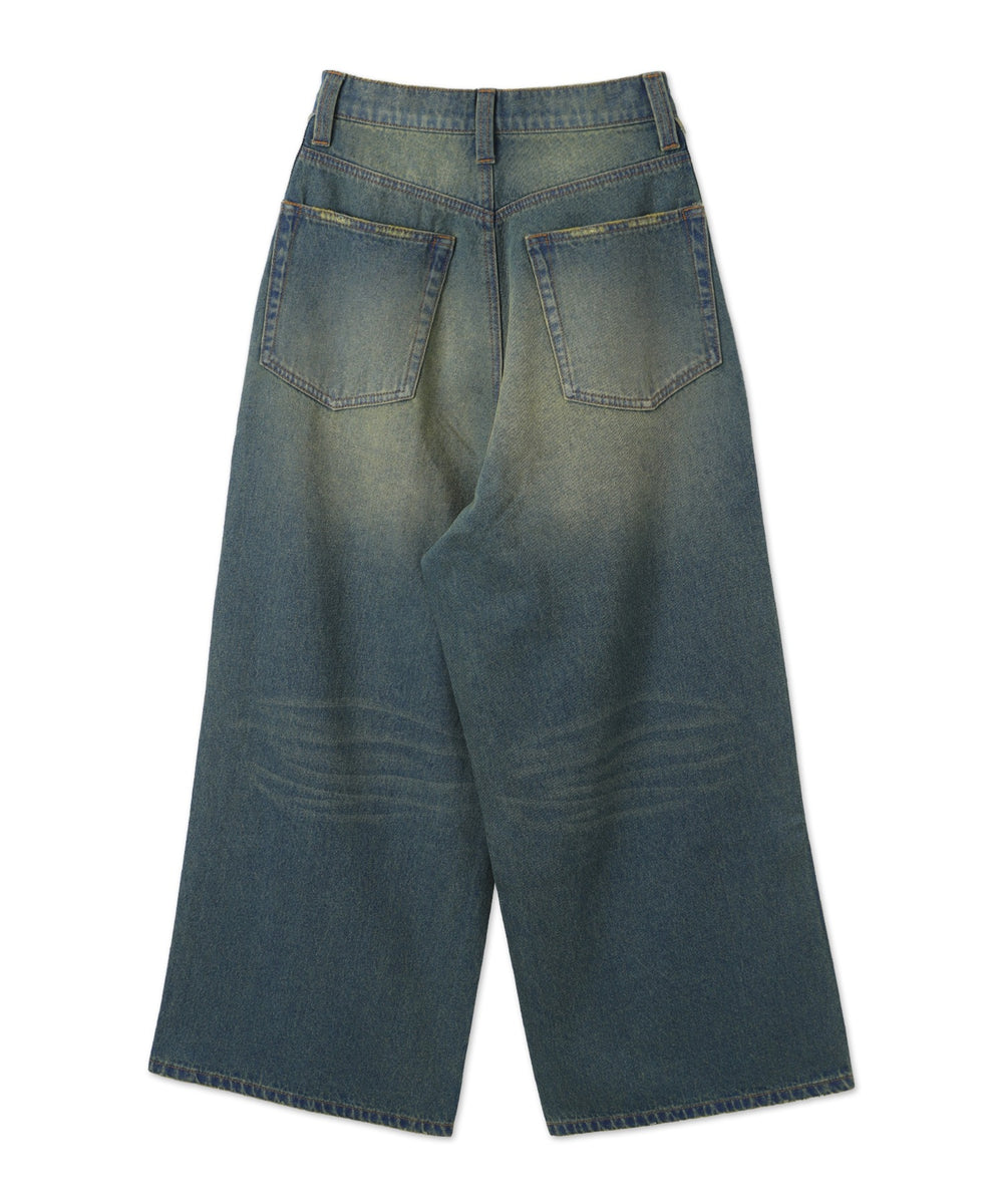 サイドラインワイドデニムパンツ