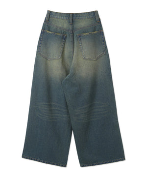 サイドラインワイドデニムパンツ