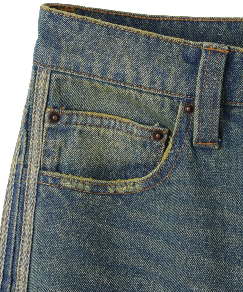 サイドラインワイドデニムパンツ