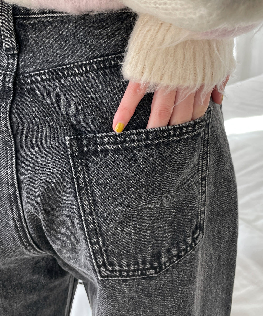 リボンストレートデニムパンツ