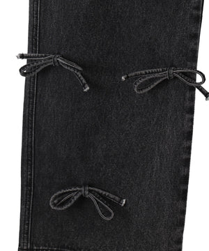 リボンストレートデニムパンツ