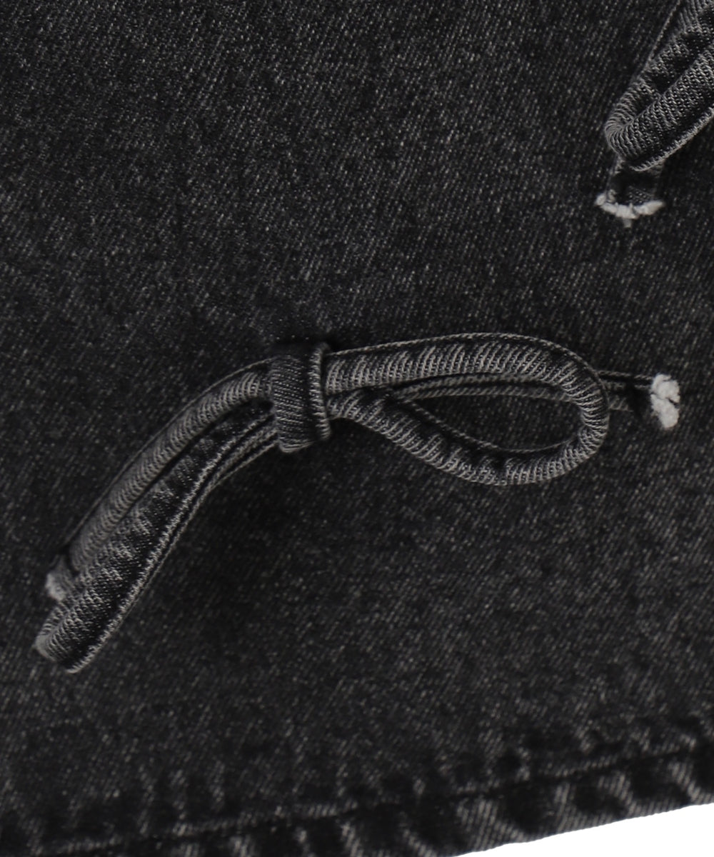 リボンストレートデニムパンツ