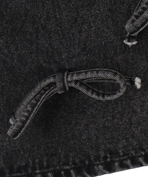 リボンストレートデニムパンツ