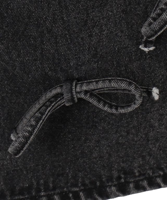 リボンストレートデニムパンツ