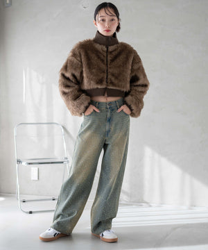 デニム淡加工 モデル：161cm M着用