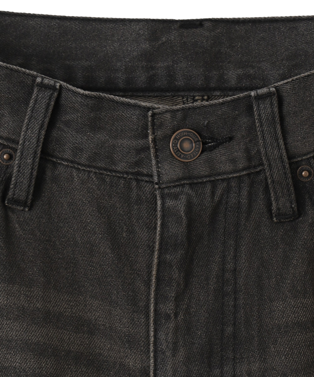 ラインストーンストレートデニムパンツ