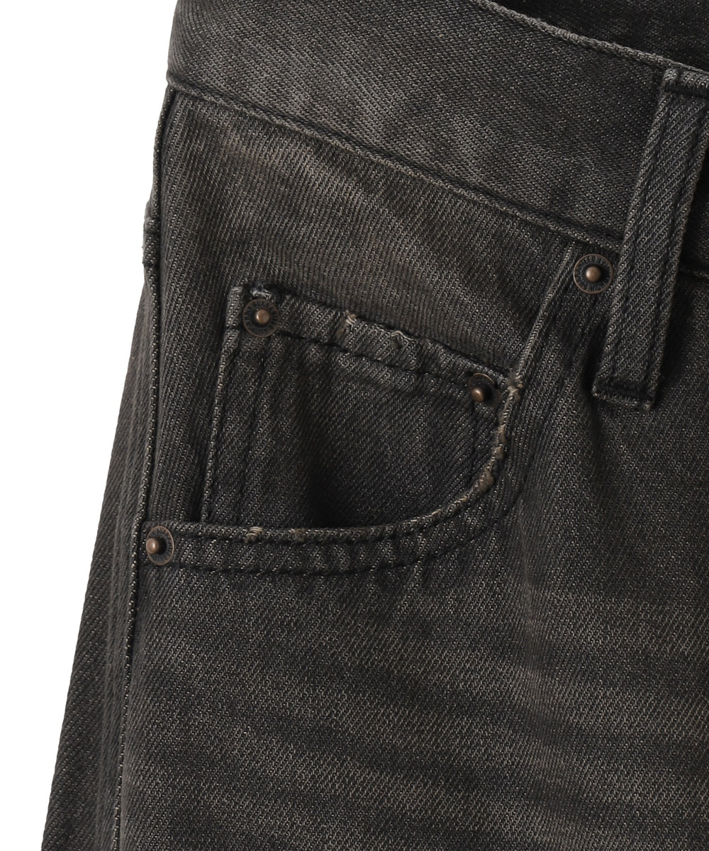 ラインストーンストレートデニムパンツ