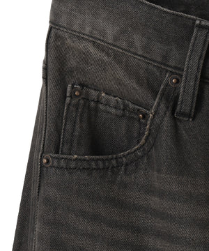 ラインストーンストレートデニムパンツ