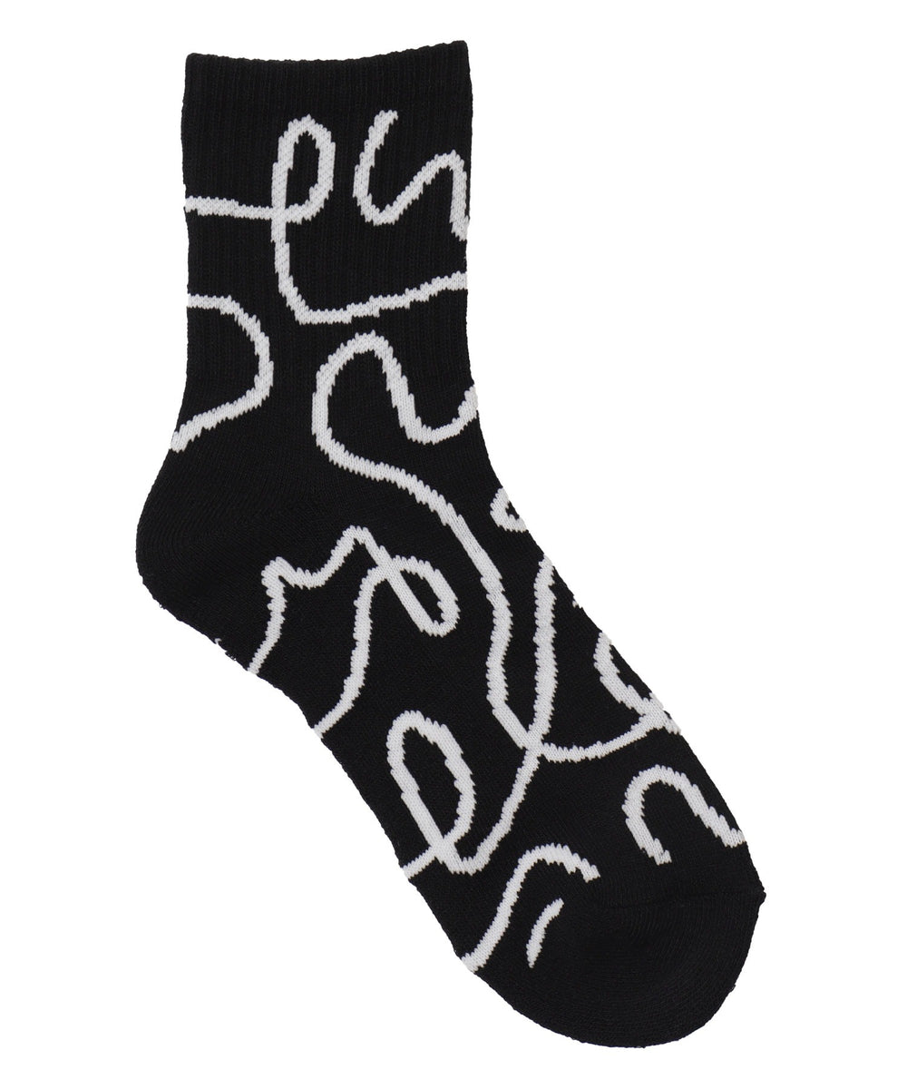 ニュアンスリブ底パイルクルーソックス(23-25cm)