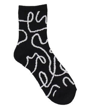 ニュアンスリブ底パイルクルーソックス(23-25cm)