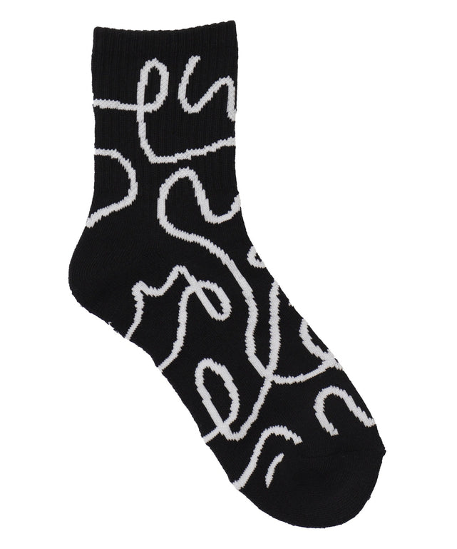 ニュアンスリブ底パイルクルーソックス(23-25cm)