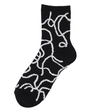 ニュアンスリブ底パイルクルーソックス(23-25cm)