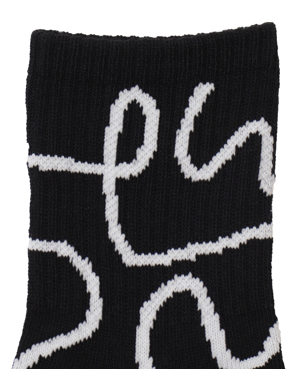 ニュアンスリブ底パイルクルーソックス(23-25cm)