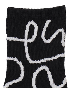 ニュアンスリブ底パイルクルーソックス(23-25cm)