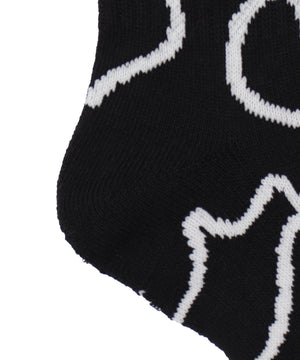 ニュアンスリブ底パイルクルーソックス(23-25cm)